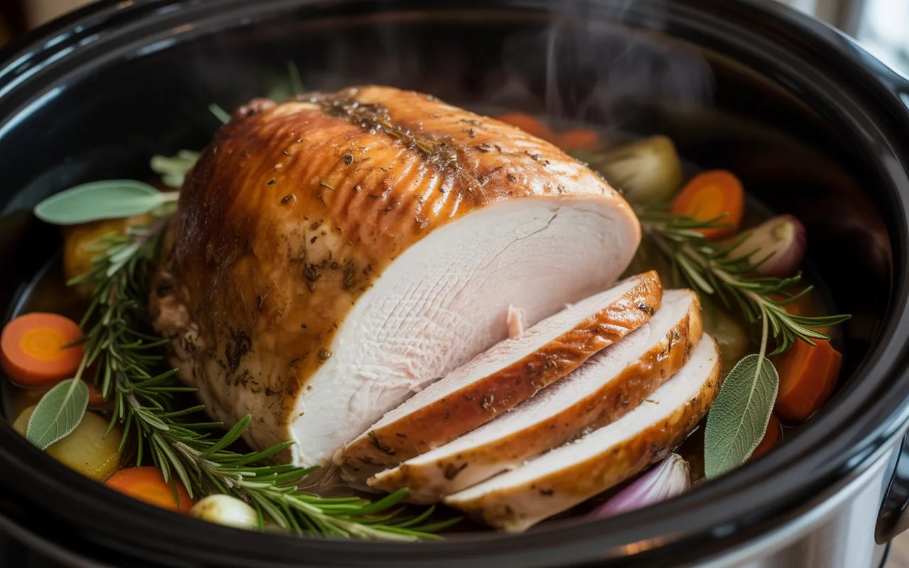 Juicy Crockpot Turkey Breast Tender Flavorful Foolproof Recipe
