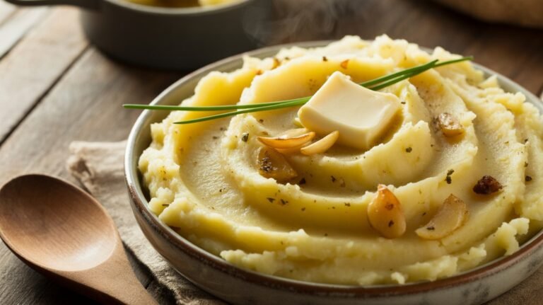 Garlic Mashed Potatoes Creamy Buttery Flavor Packed Side Dish Recipe
